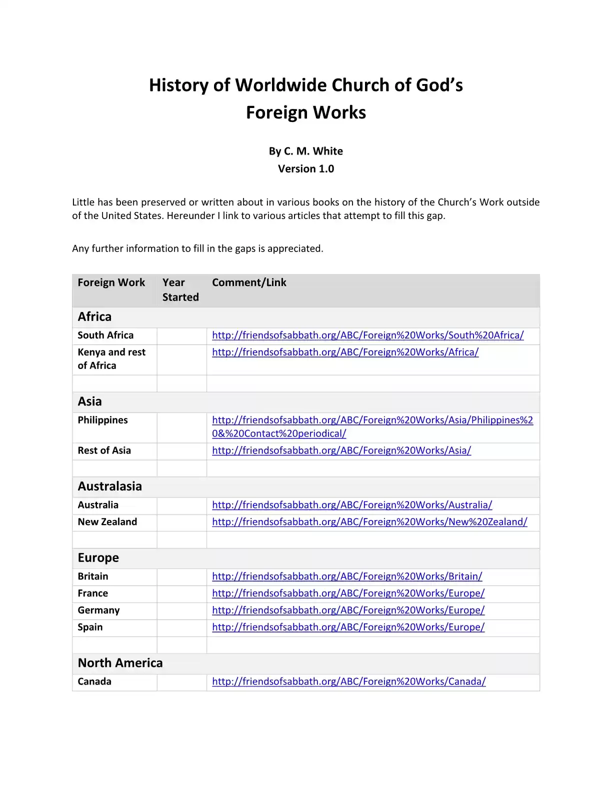 History of WCG Foreign Works1